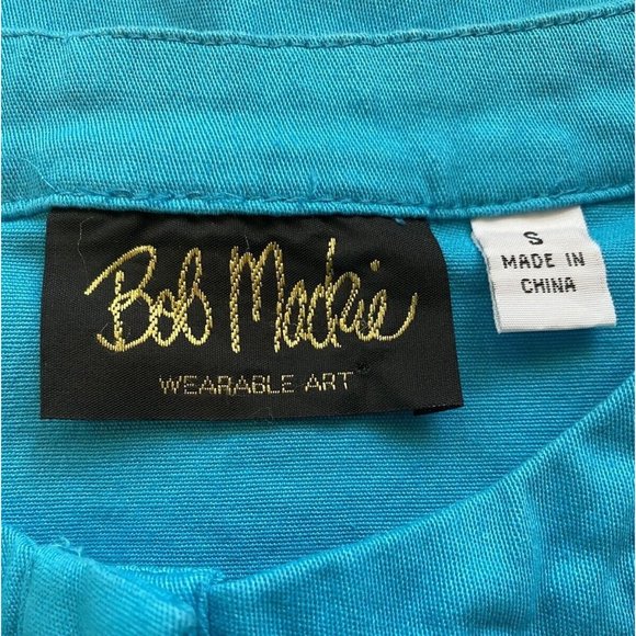 Bob Mackie Cut Out Jacket Womens Small Turquoise Blue Silver Wearable Art 9428 - Picture 9 of 10